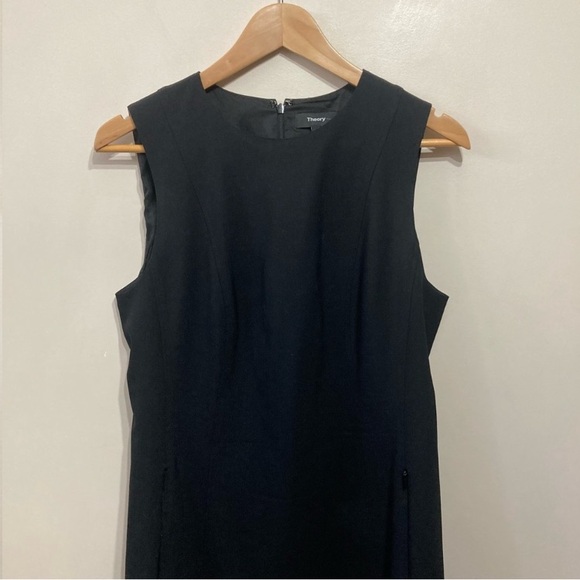 Theory Helaina Classic Dress Black Wool Size 8 Sleeveless - Picture 8 of 15